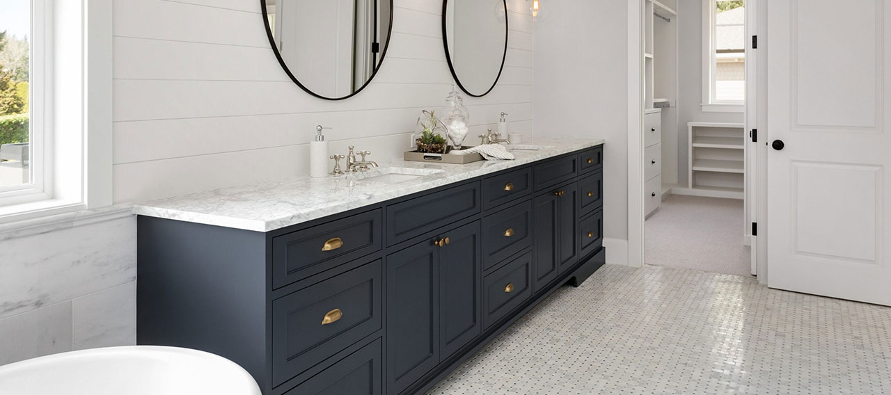 Variety of custom cabinet door styles in Austin home