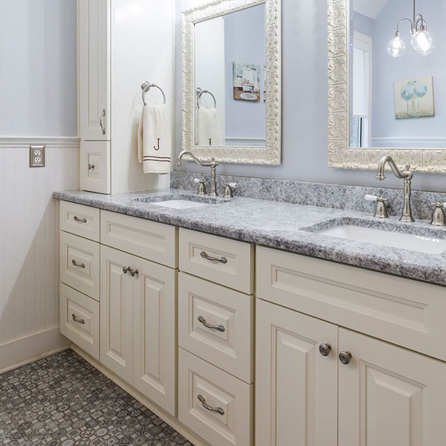 Affordable laminate countertop installed over custom vanity in Cedar Park, TX