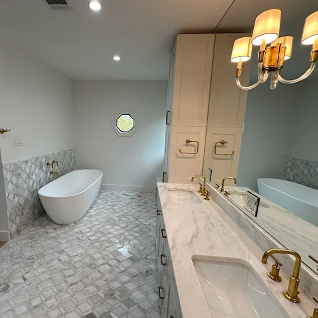 Custom bathroom cabinet doors with soft-close hinges in Austin, TX