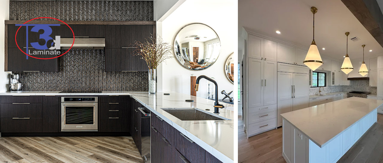Variety of custom cabinet doors including wood, laminate, and painted finishes