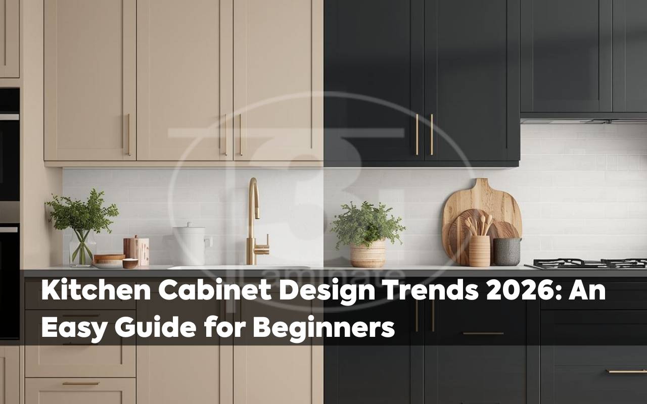 Modern white kitchen showing matte vs gloss doors following kitchen cabinet design trends 2026.